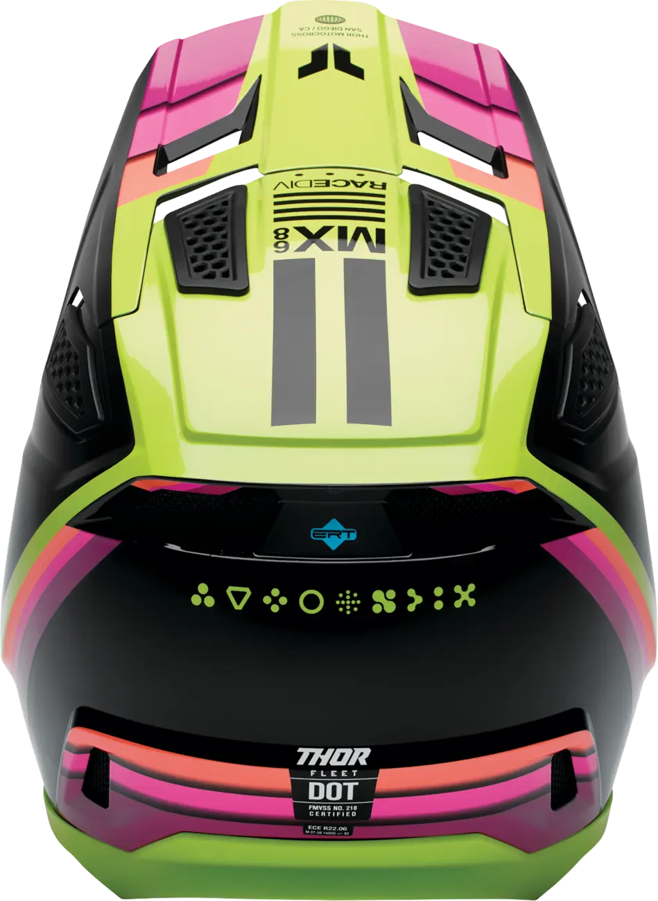 Casco THOR Fleet Defy Negro Amarillo Rosa