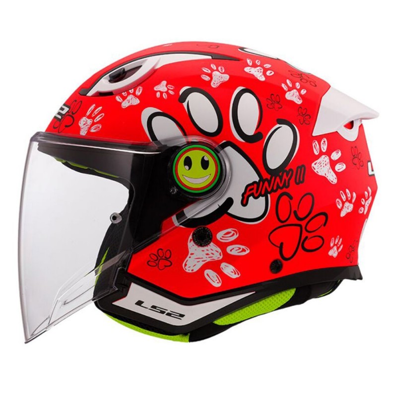 Casco LS2 OF622 Infantil Funny II Paws Rojo Casco LS2 OF622 Infantil Funny II Paws Rojo