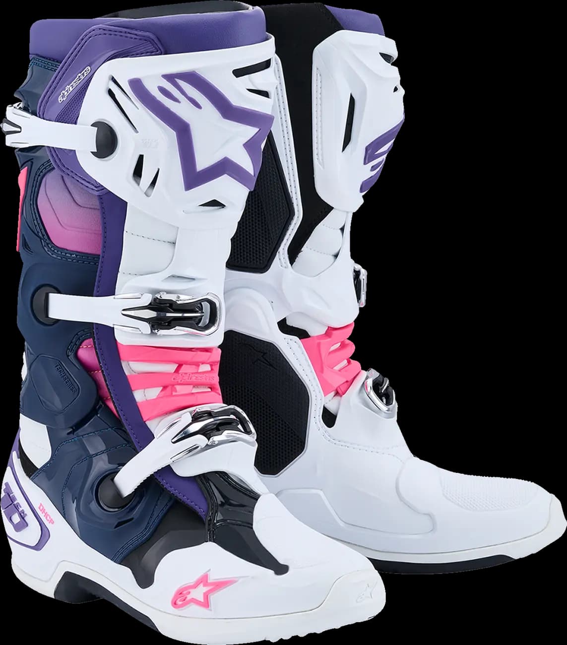 Botas Alpinestars Tech 10 Blanco Violeta Rosa image_1