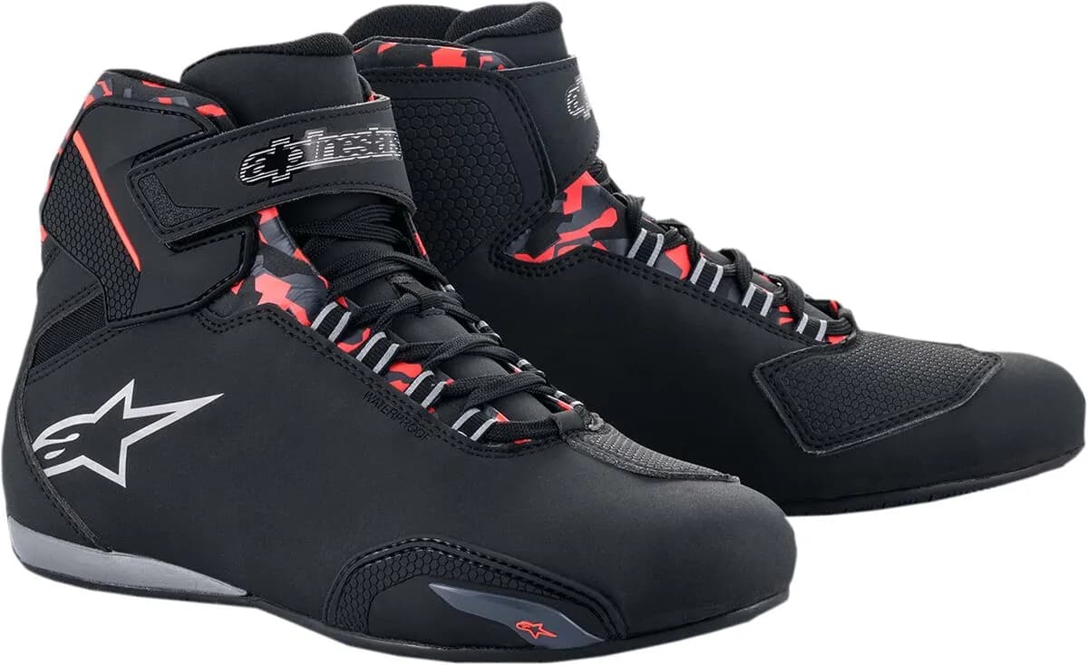 Botas Alpinestars Sektor Waterproof Negro Gris Rojo Fluo (Clonado) image_1