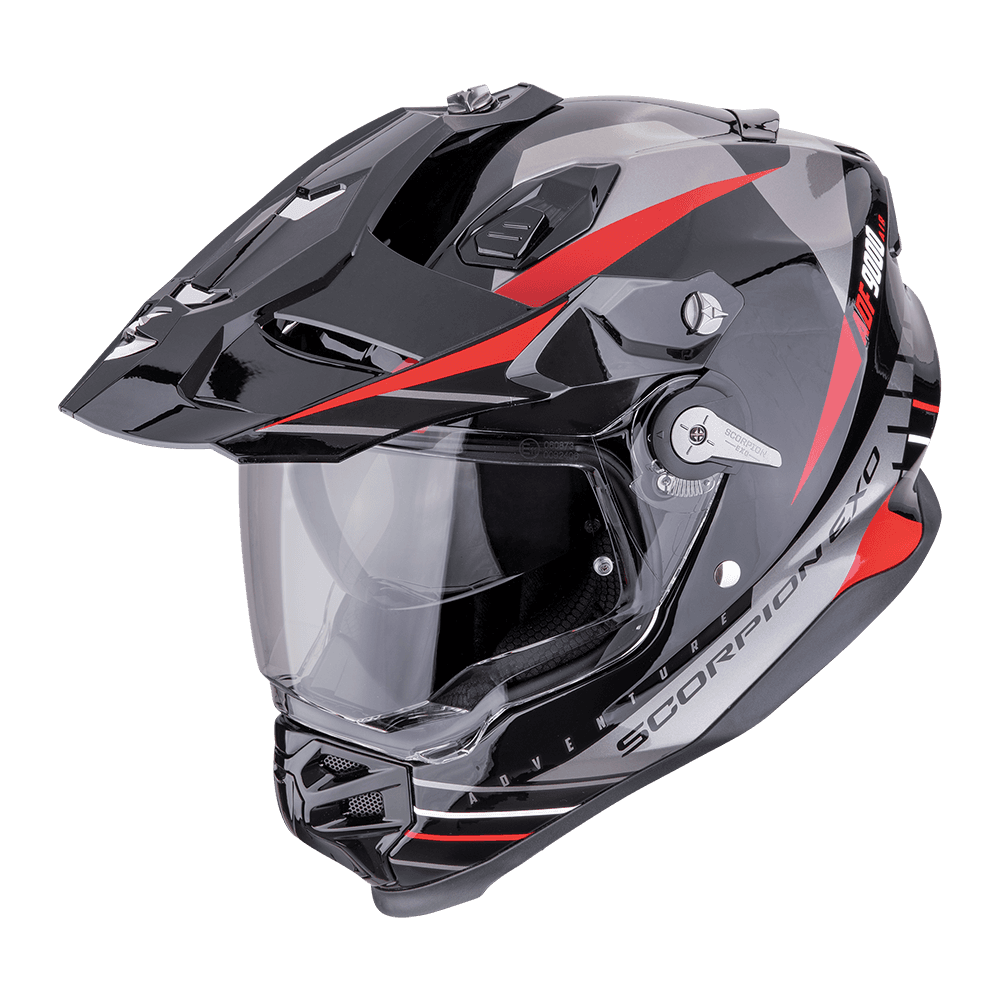 Casco Scorpion ADF-9000 AIR Feat Negro Plata Rojo image_1